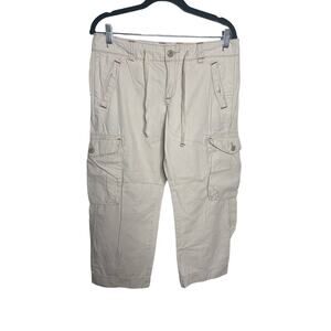 Vintage Y2K Polo Jeans Co Ralph Lauren Cargo Pants Women's 8 Crop Ripstop Cream